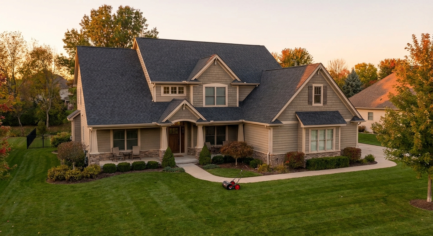 Spotless yard after Salty Dawgz Roofing completes a roof replacement